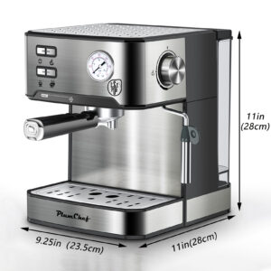 Espresso Machine With Milk Frother, Single Double Shot, ESE Pod Compatible, Visual Display Of Pressure, Home Barista